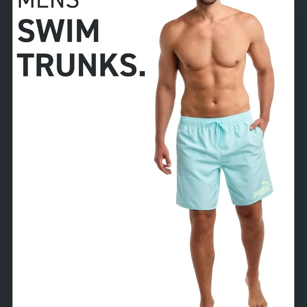 PUMA Men's Swim Trunks - Quick Dry Trunks with Mesh Compression Liner XL 🆕